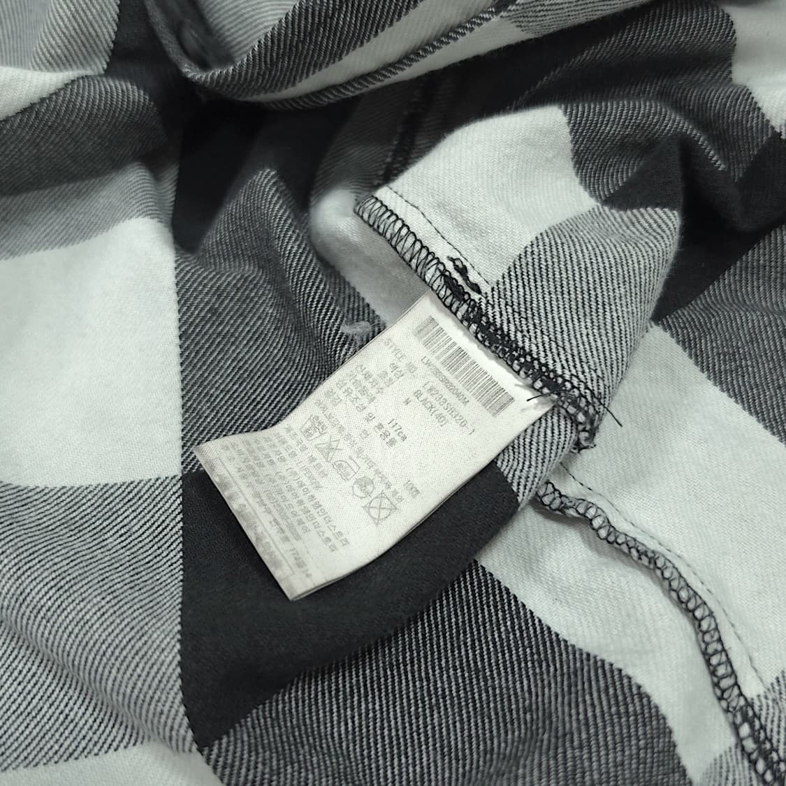 [M] 라이프워크 블랙&화이트 체크 멀티로고 코튼 긴팔셔츠 상품이미지10