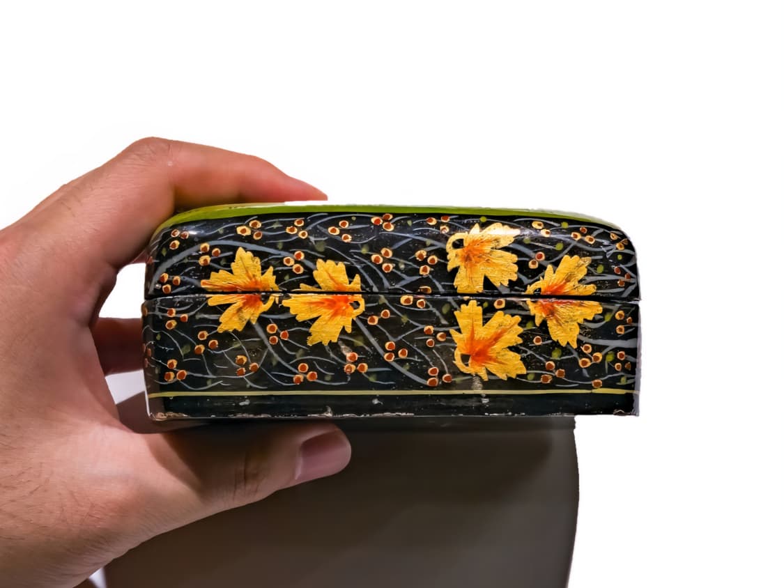 Vintage Kashmir Paper Mache Trinket Box 상품이미지5