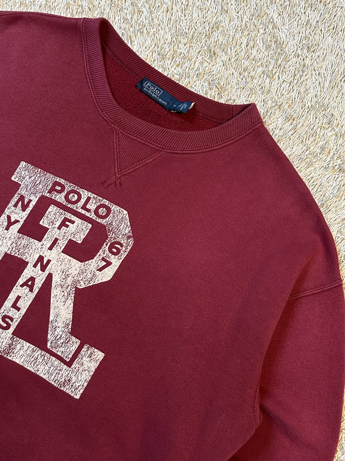 폴로 랄프로렌 신형 QR RL 로고 맨투맨 버건디 상품이미지2