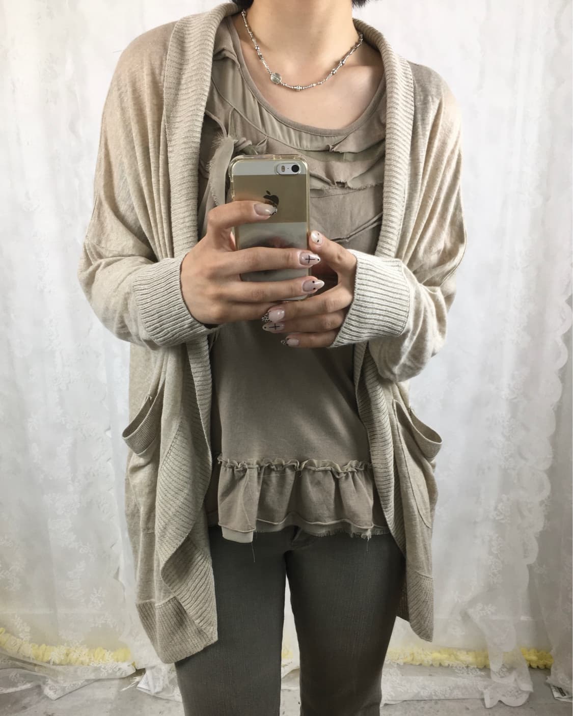 TSUMORI CHISATO beige linen cardigan 상품이미지1