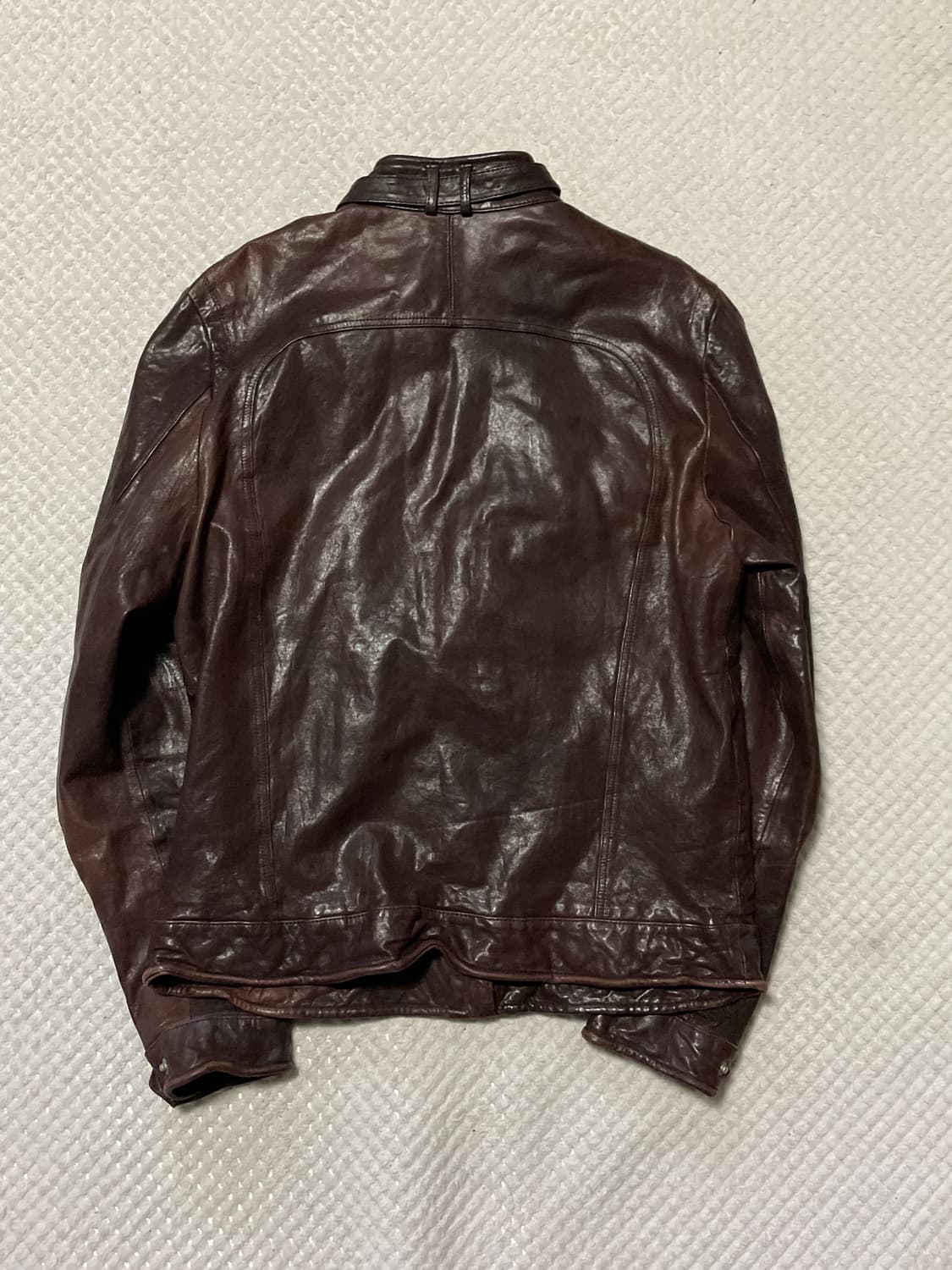 웨스턴 무드 이테리 램스킨 양가죽 포켓 레더 자켓 상품이미지2