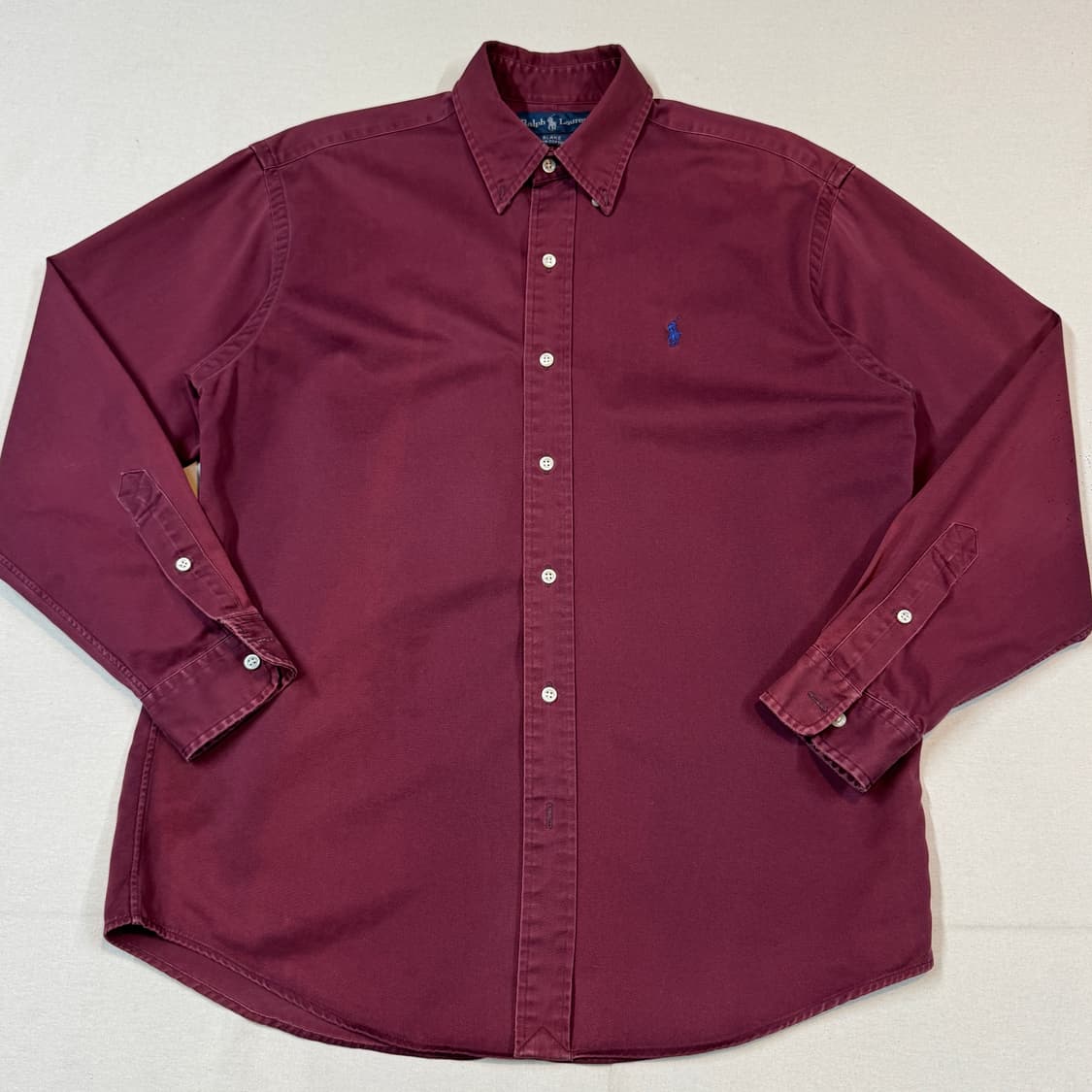 M) 폴로 랄프로렌 버건디 솔리드 셔츠 썬페이드 상품이미지2
