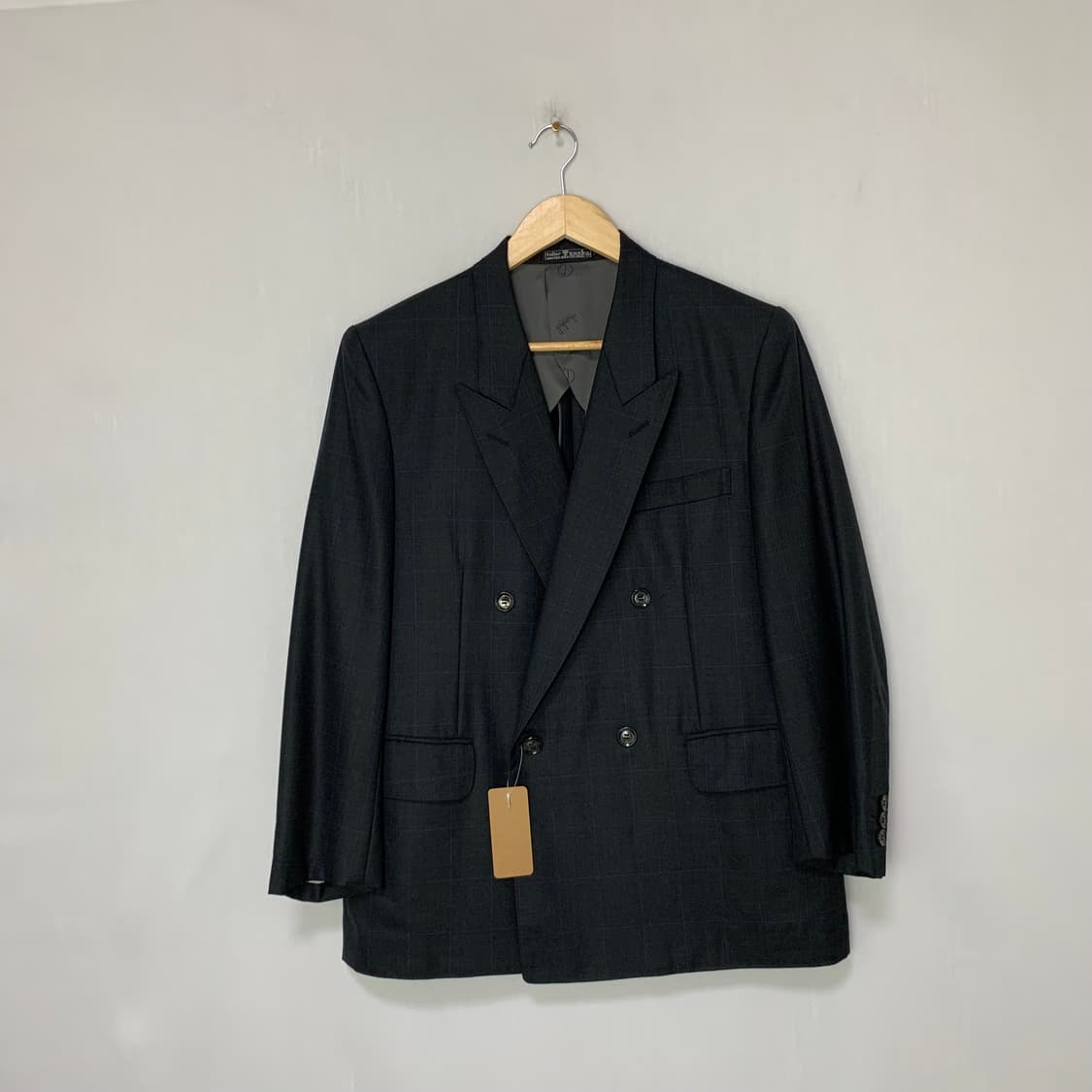 던힐 체크 더블 브레스트 버튼 자켓 블레이저 차콜 더블브레스티드 상품이미지1