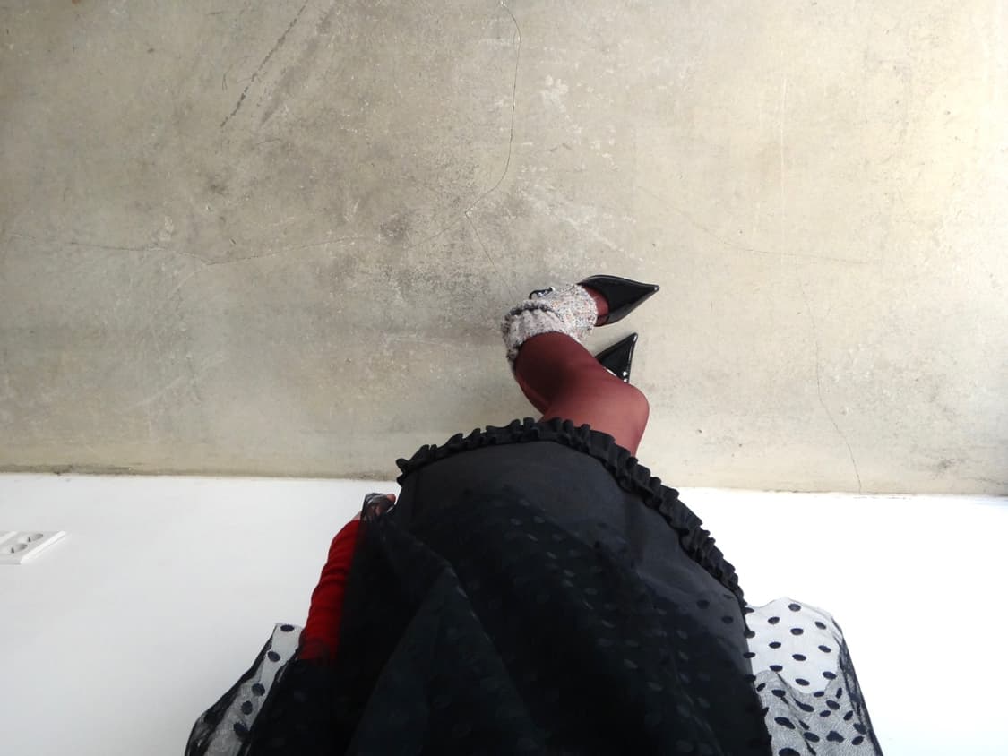 Warm mini frill skirt / black  상품이미지4