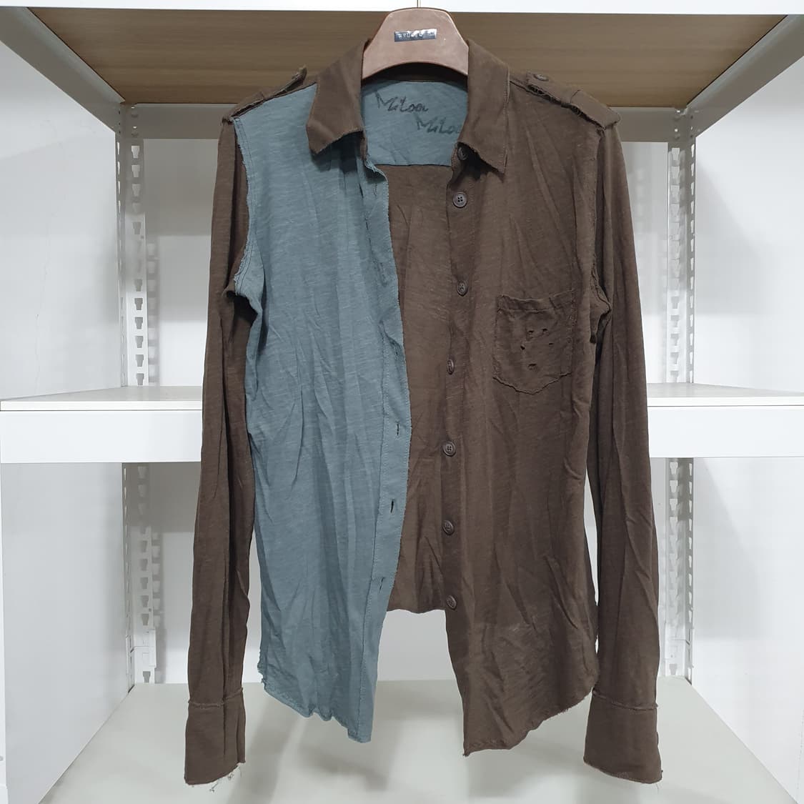 빈티지 그런지페어리 뮤트 컬러 y2k 밀란로랭 u라인 셔츠 탑 상품이미지7