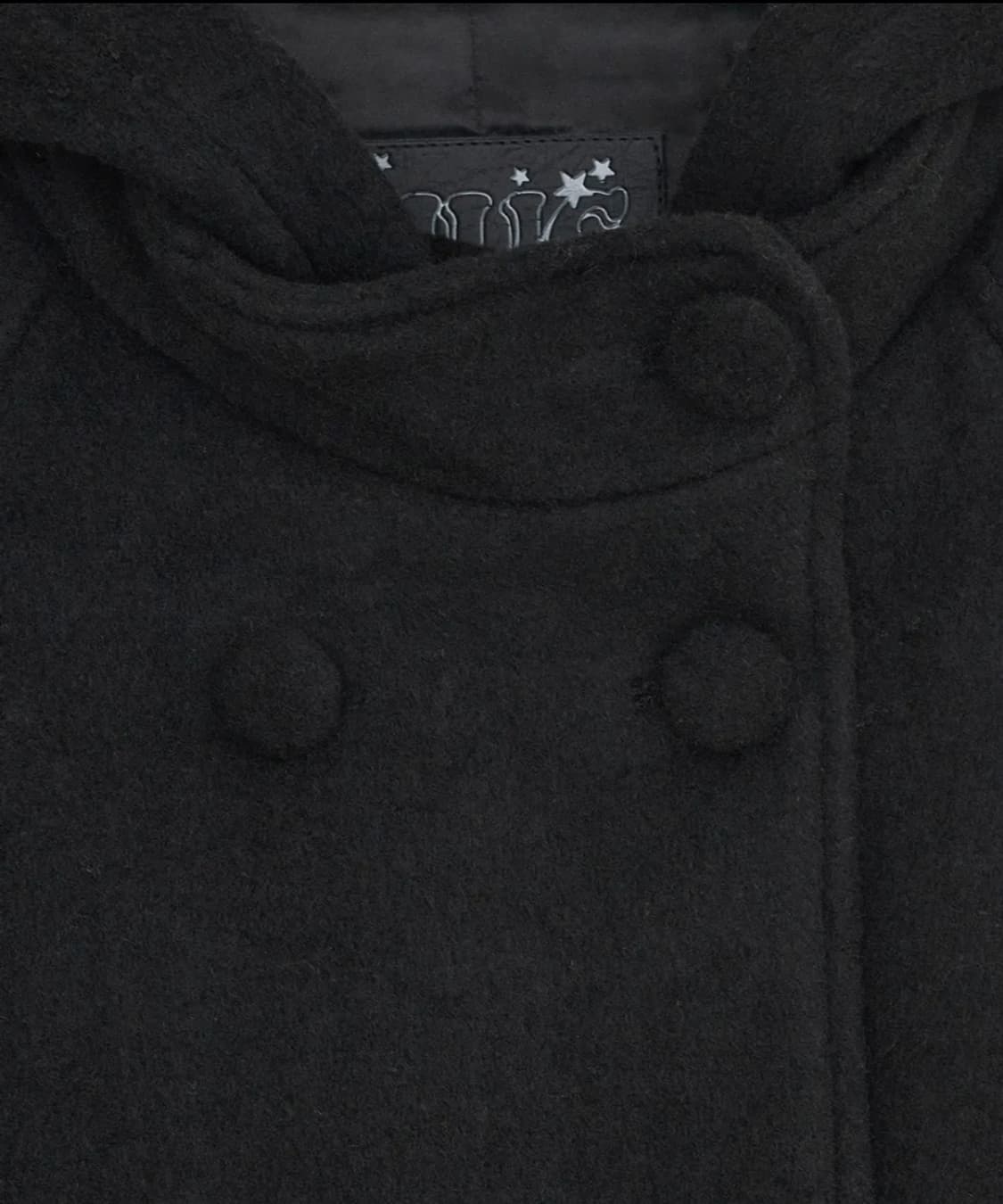 [새상품] 허그유어스킨 후드 하프 코트 블랙 허유스 hugyourskin 상품이미지4