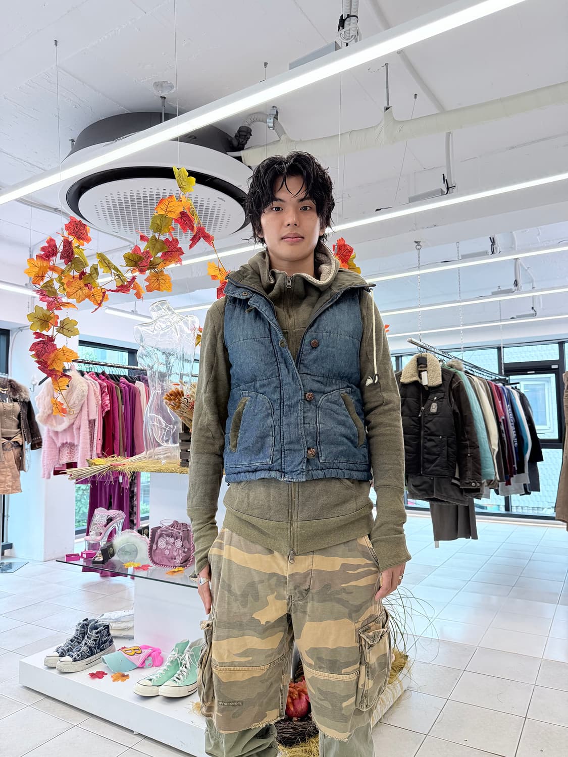 denim light padded vest 상품이미지2