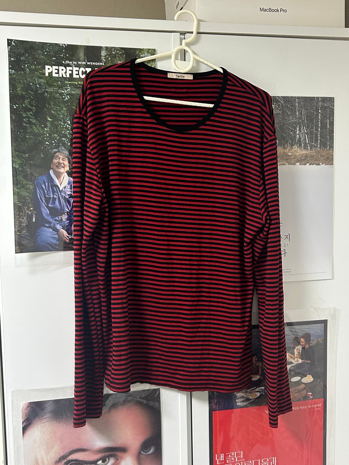 타일레 레드 블랙 스트라이프 롱슬리브 taille stripe  상품이미지2