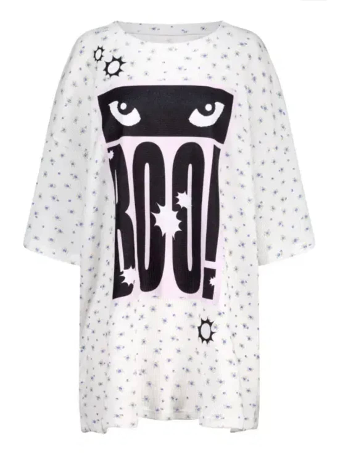 샵페어리 플라워 와플 탑 반팔 화이트 아이보리 상품이미지1