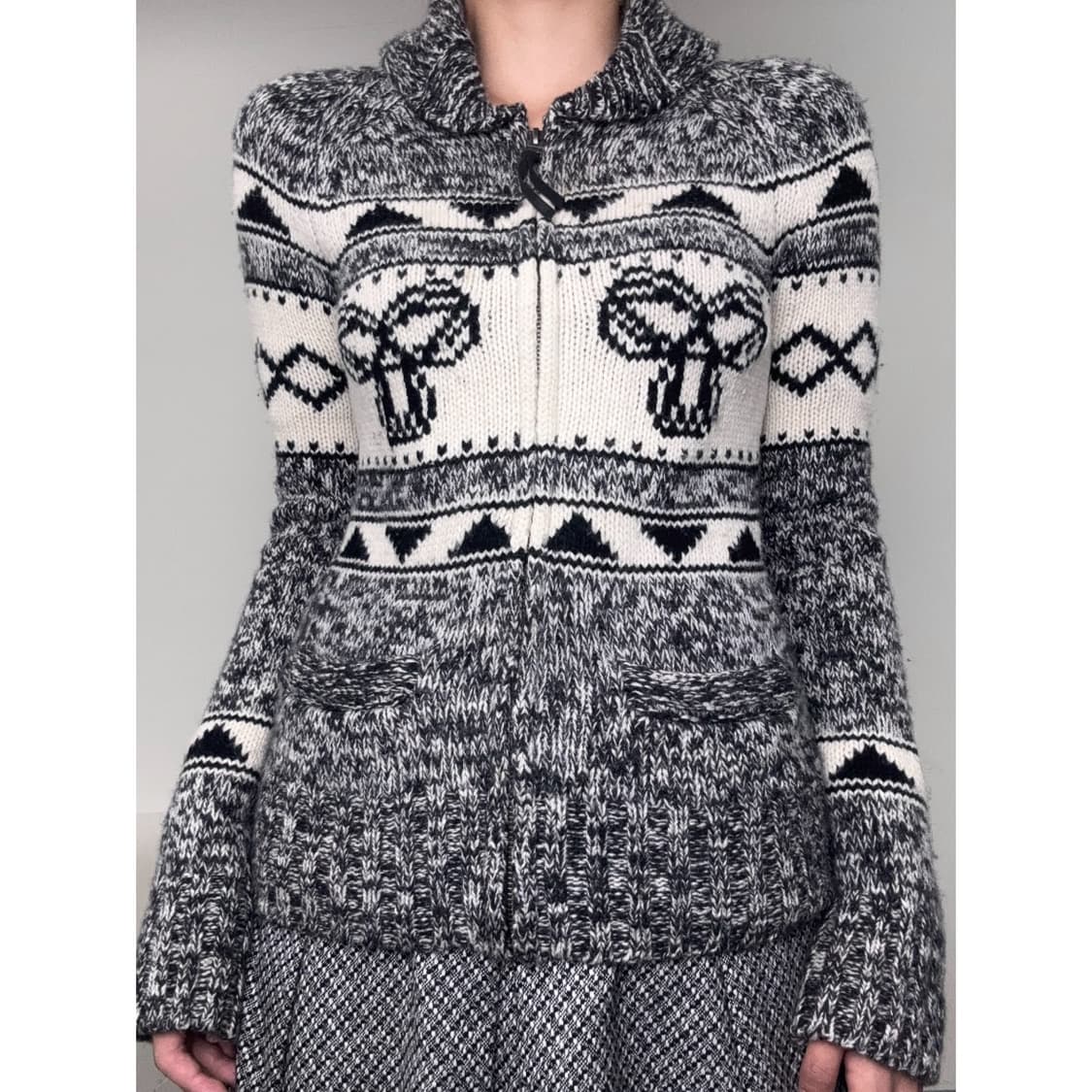 빈티지 노르딕 울 니트 집업 상품이미지1