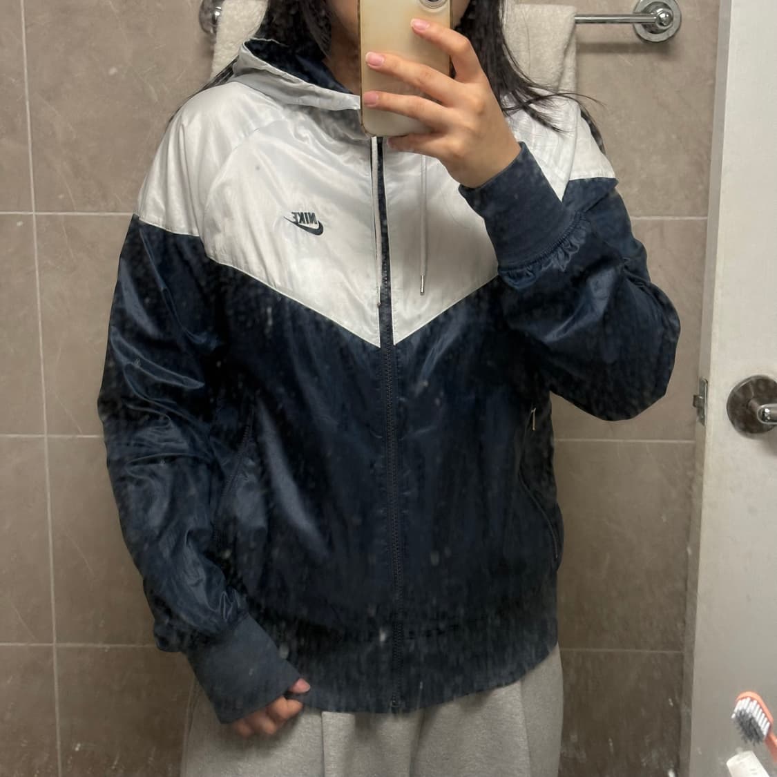 희귀) 나이키 윈드러너 배색 바람막이 (네이비 화이트) 상품이미지2