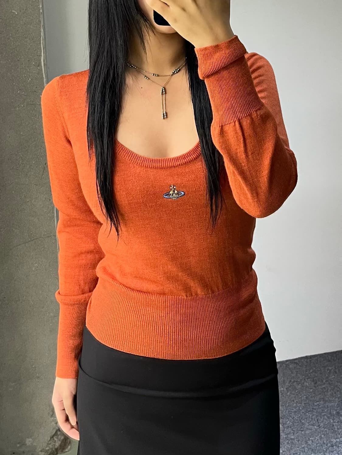 비비안웨스트우드 08f/w orb 로고 울 스웨터 상품이미지1