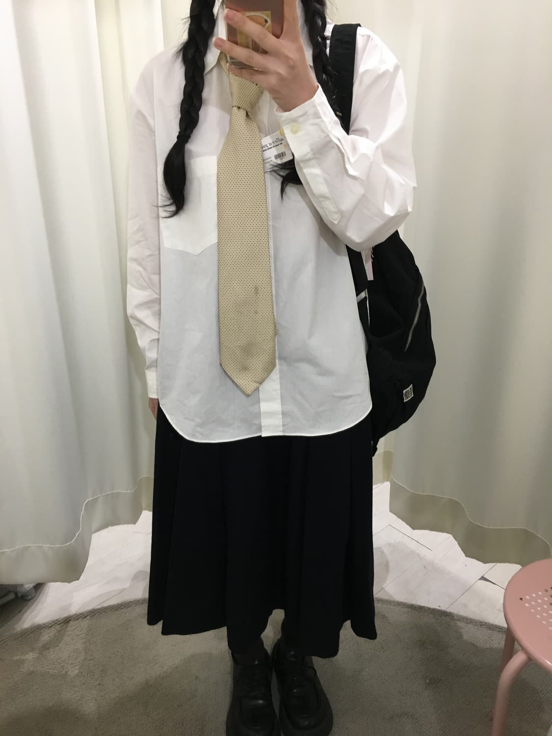 oxford button skirt 상품이미지2