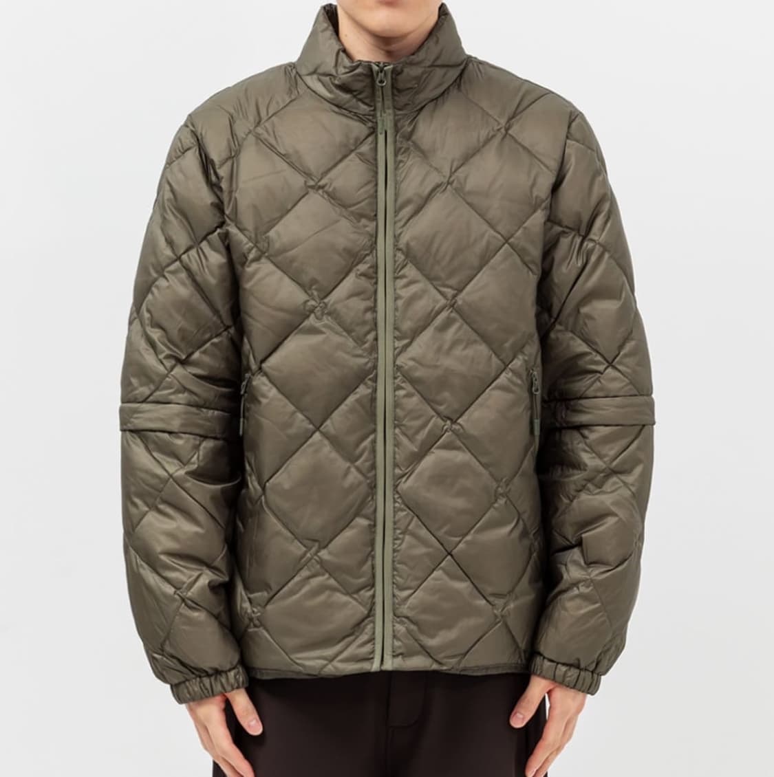 [L] 하이킹패트롤 경량 패딩 카키 라이트다운 디테처블 슬리브 자켓 그린 상품이미지6