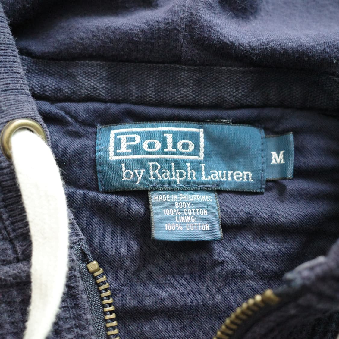 폴로 랄프로렌 네이비 와플 써멀 후드집업 M 상품이미지4