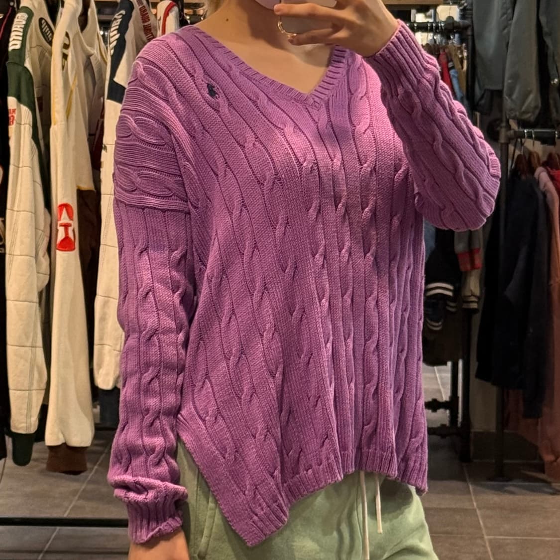 [NO.9] 폴로 연보라 브이넥 니트 상품이미지3