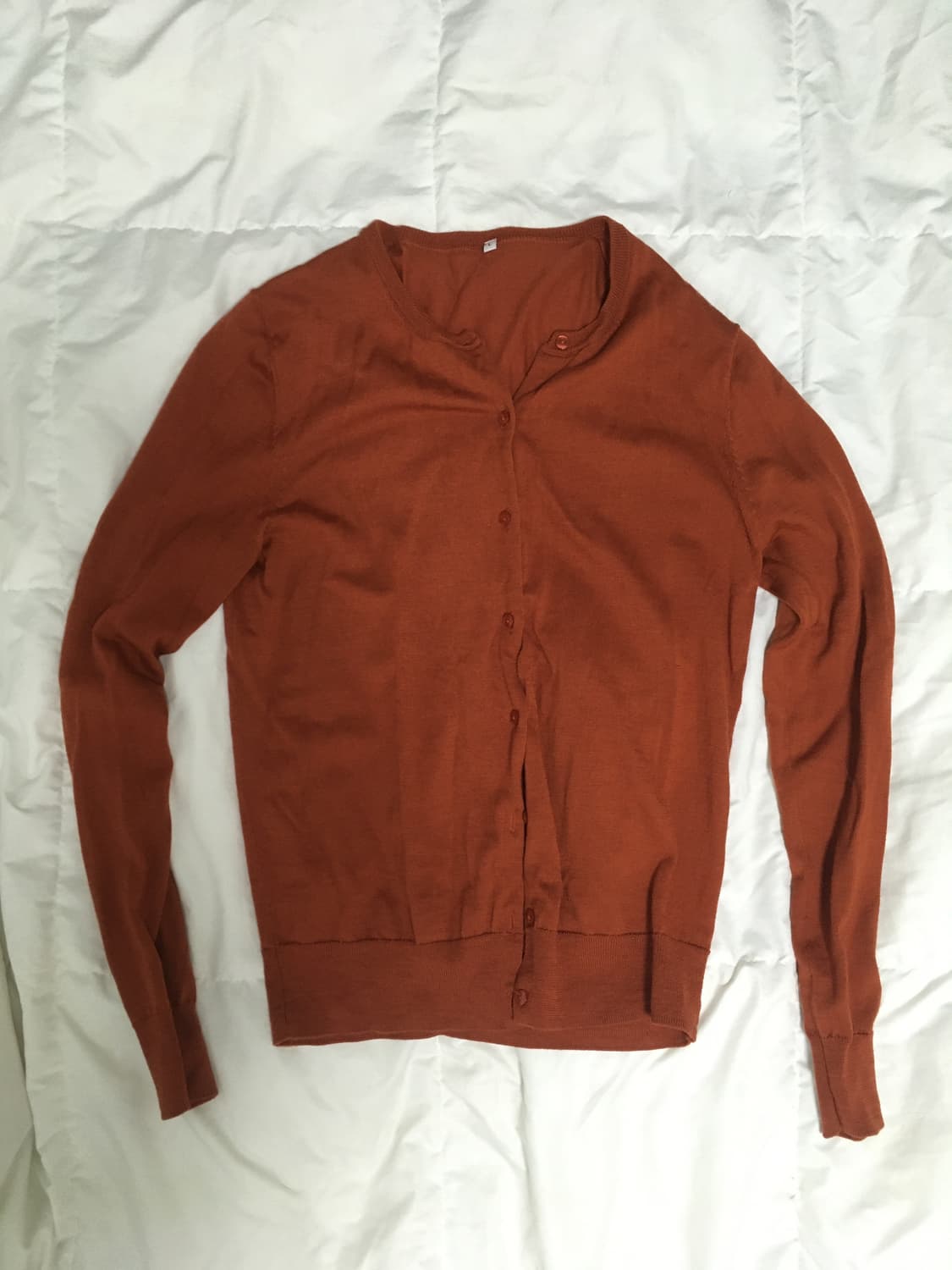 일본빈티지 히피 무지 주황 가디건 상품이미지1