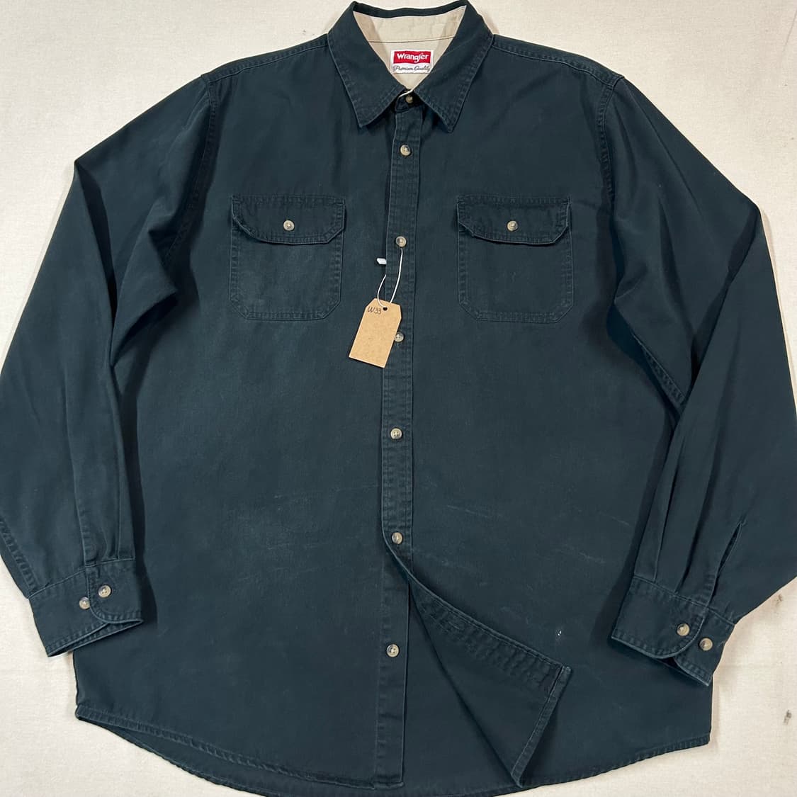 L) Wrangler 랭글러 투포켓 워크웨어 코튼 셔츠 블랙 W33 상품이미지2