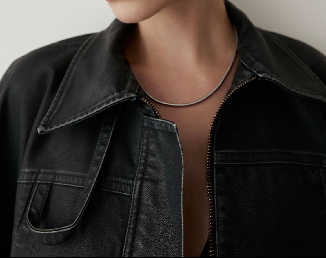 더일마 레더 라이더 크롭 점퍼 자켓 상품이미지2