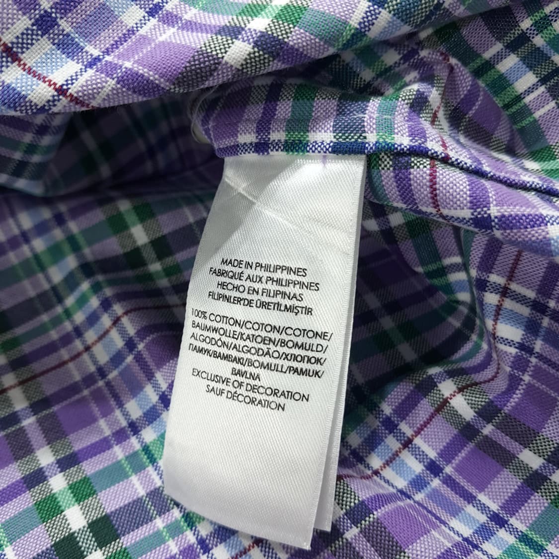 CN787 2XLT 폴로 랄프로렌 라벤더그린 타탄체크 긴팔 셔츠 남방 상품이미지6