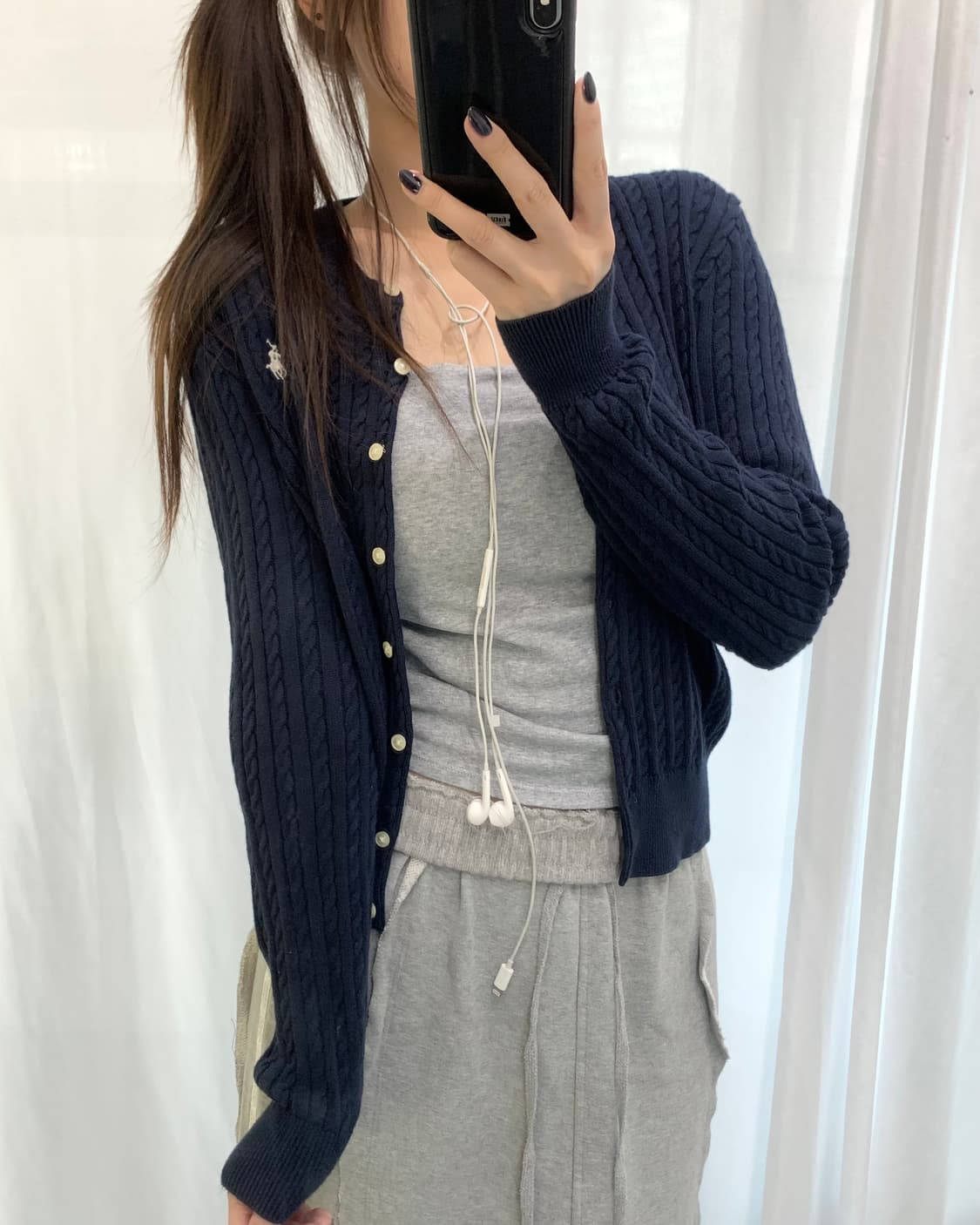 Polo 폴로 랄프로렌 QR라벨 걸즈 케이블 가디건 상품이미지1