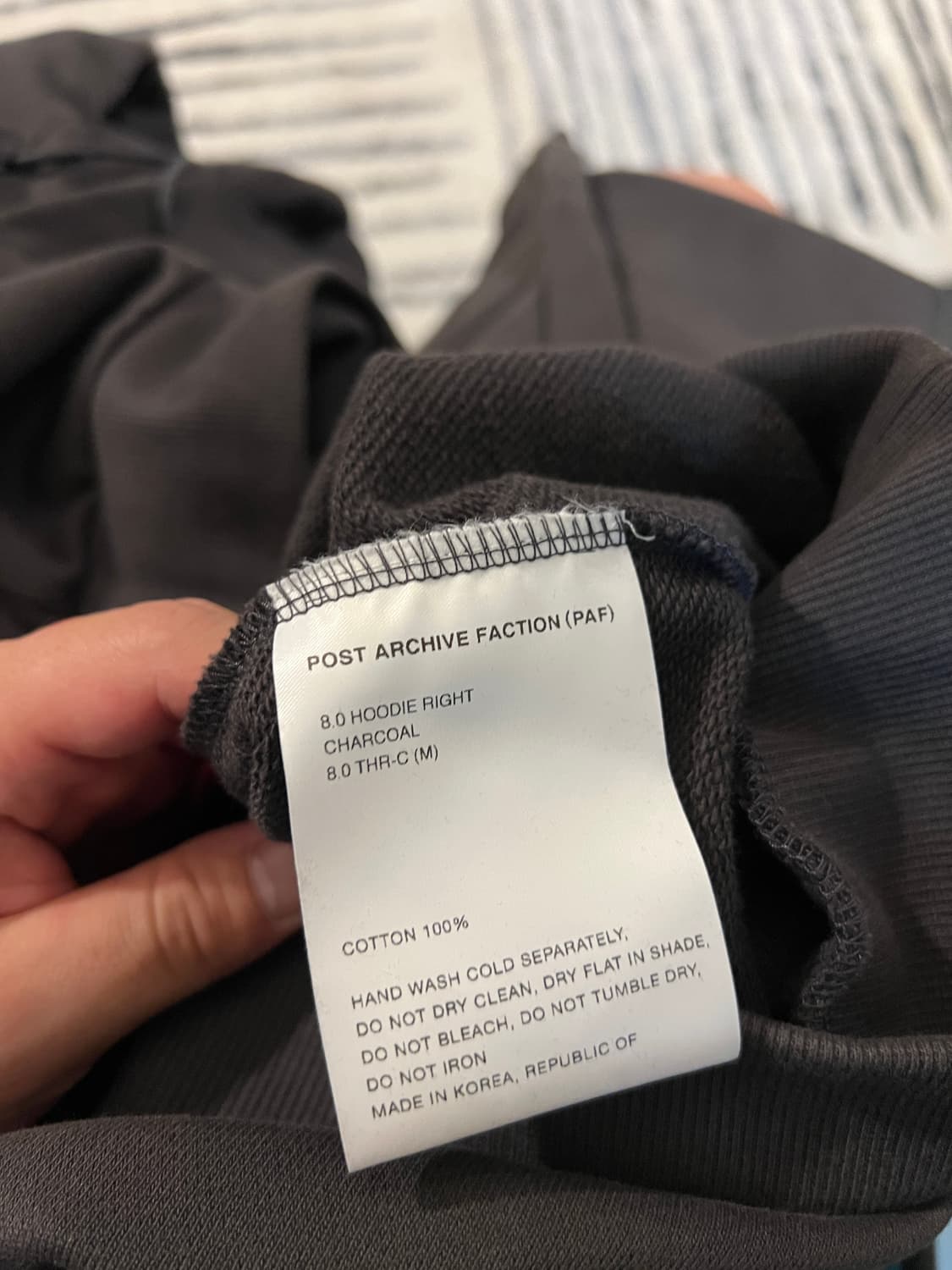 [100/M] 파프 8.0 라이트 챠콜 후드티 포스트아카이브 상품이미지2