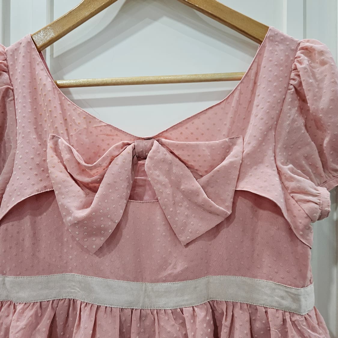 핑크색 도트 캉캉 미니 원피스 상품이미지3