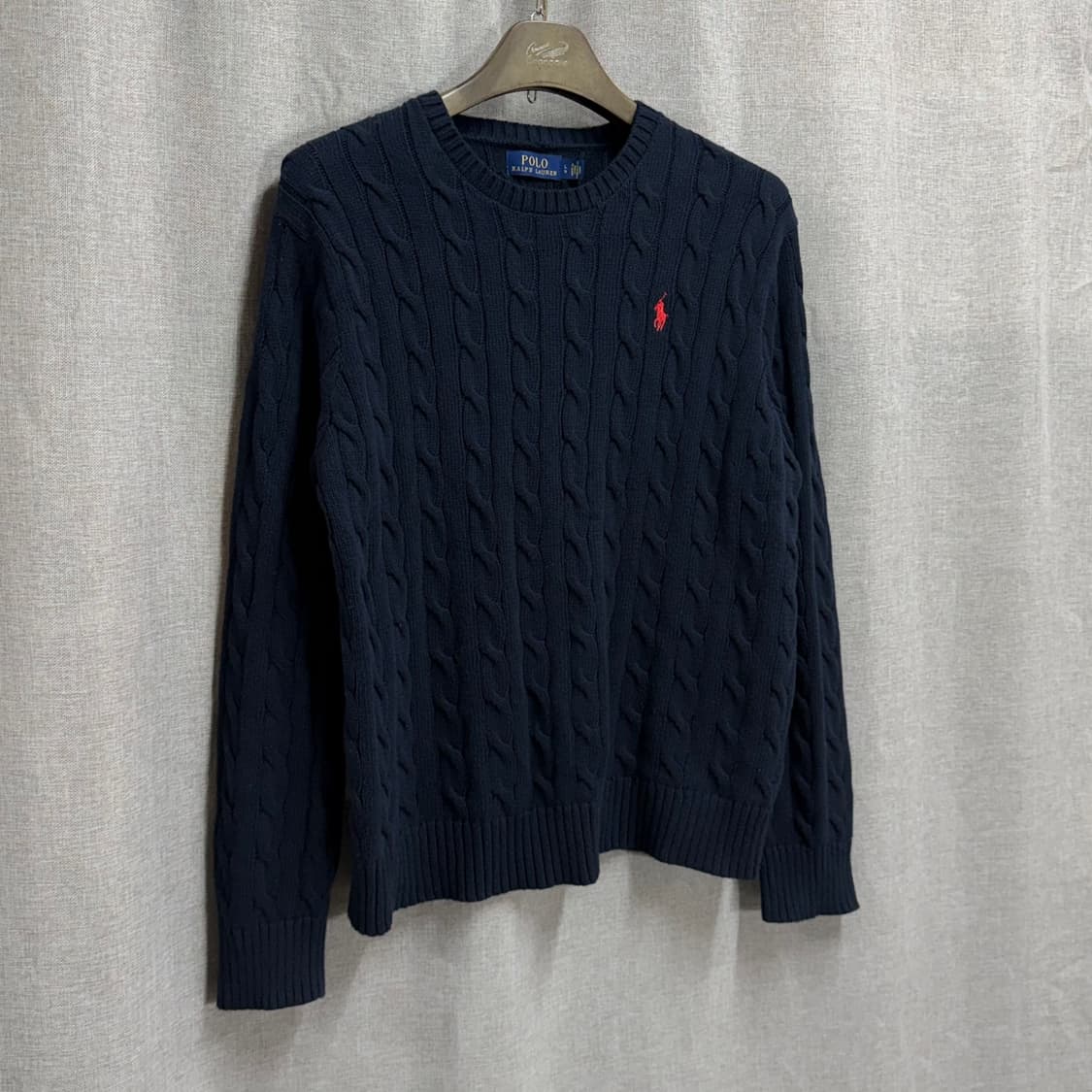 [해외L] 폴로 랄프로렌 네이비 꽈배기 긴팔 니트 상품이미지2