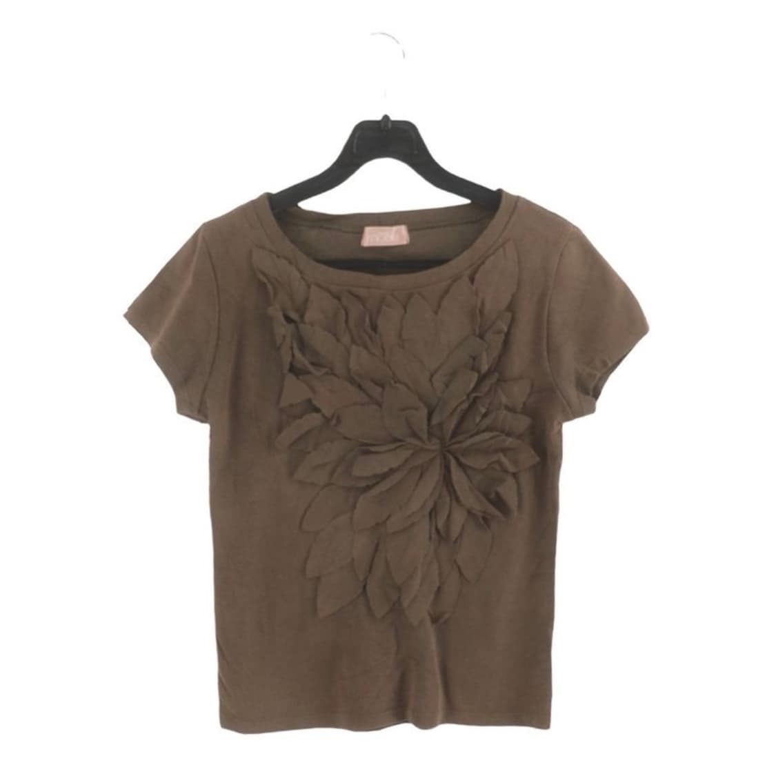 빈티지 플라워 아플리케 반팔 티셔츠 상품이미지1