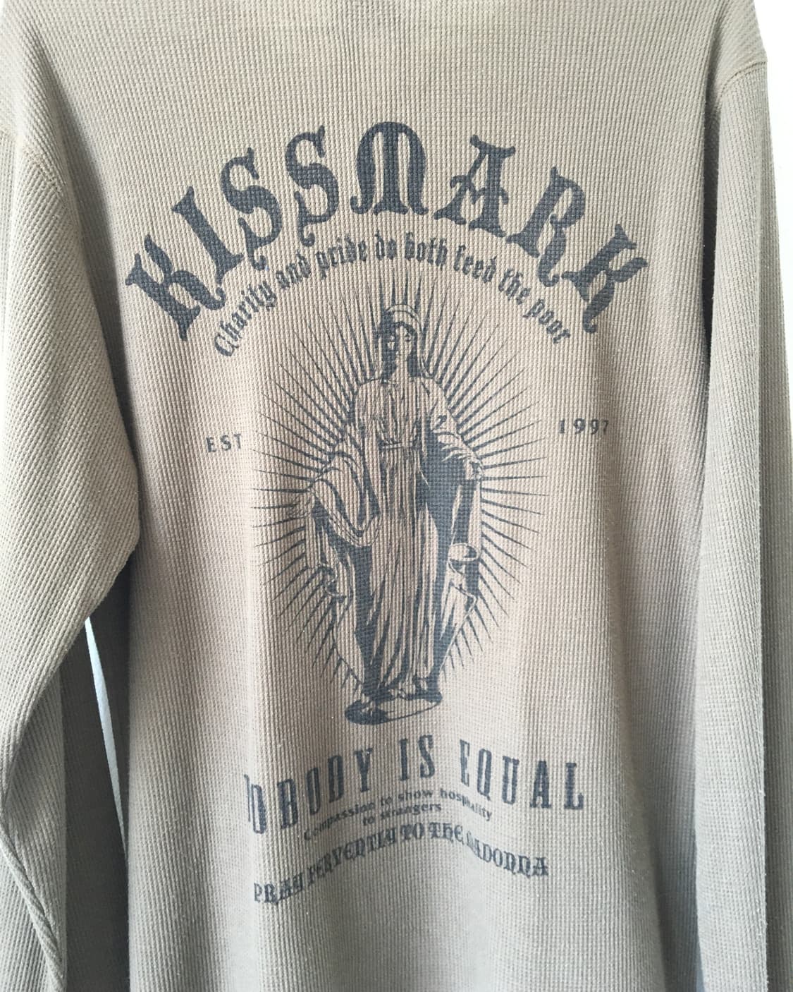 Back printing button point ribbed sleeve 상품이미지4