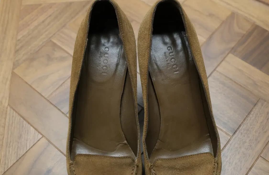 GUCCI 구찌 브라운 스웨이드 힐 구두 (230, 36 1/2C) 상품이미지4