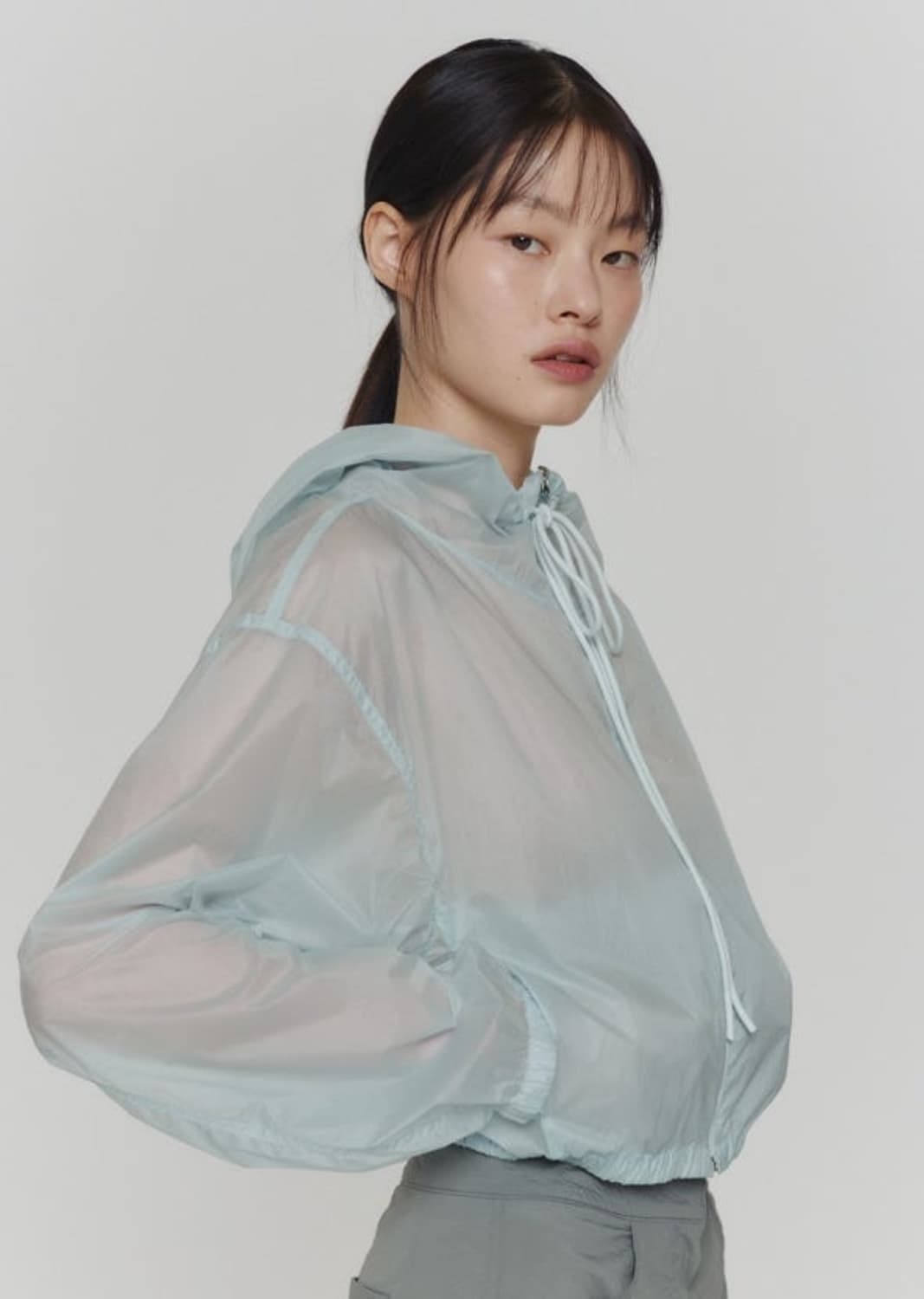 아모멘토 24ss 시어 셔링 바람막이 아이보리 상품이미지1