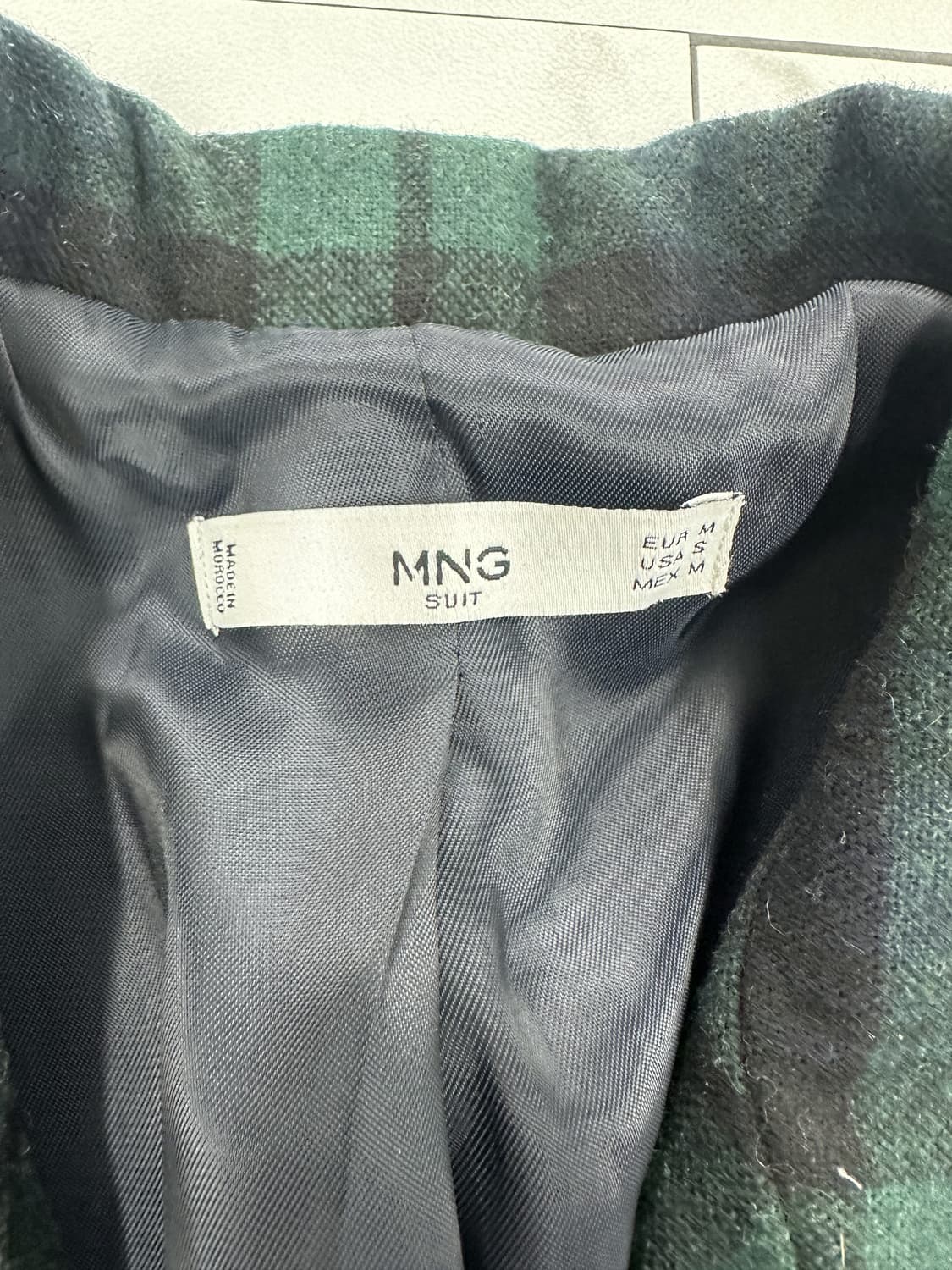 망고 체크 더블 브레스티드 블레이저 상품이미지3