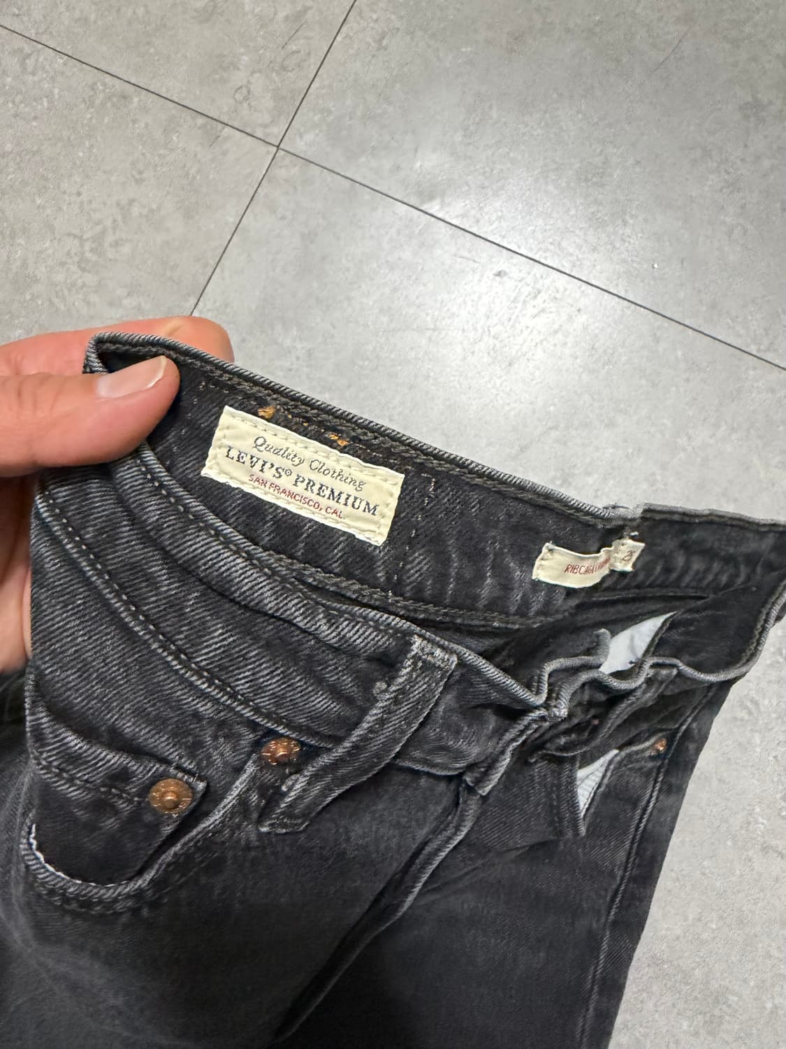 리바이스 프리미엄 부츠컷  빈티지 흑청 데님 크롭  팬츠  상품이미지8