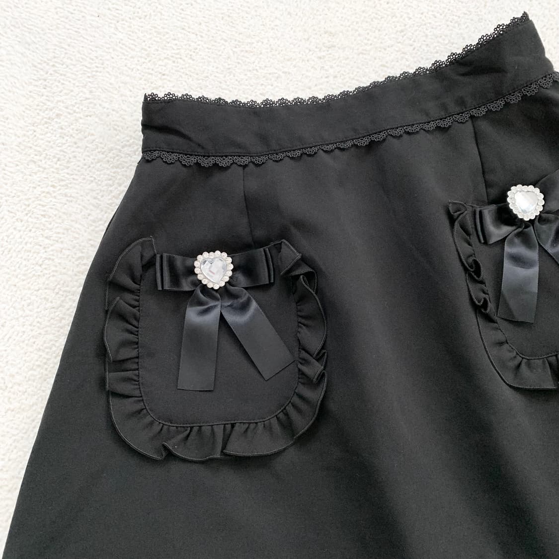 Deary ♥ 디어리 블랙 양산형 스커트 상품이미지2