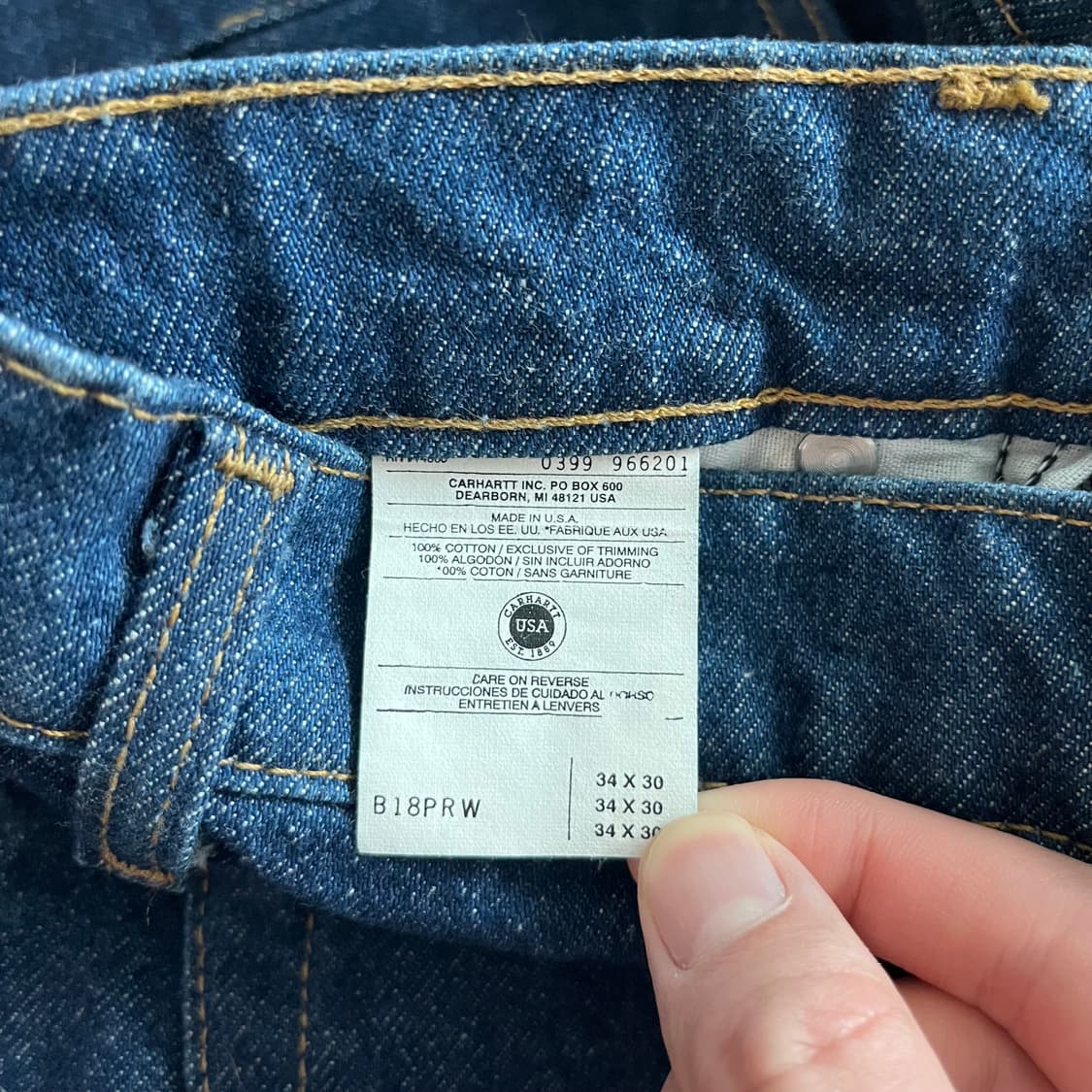 [34X30] 90s 빈티지 칼하트 카펜터 데님팬츠 상품이미지3