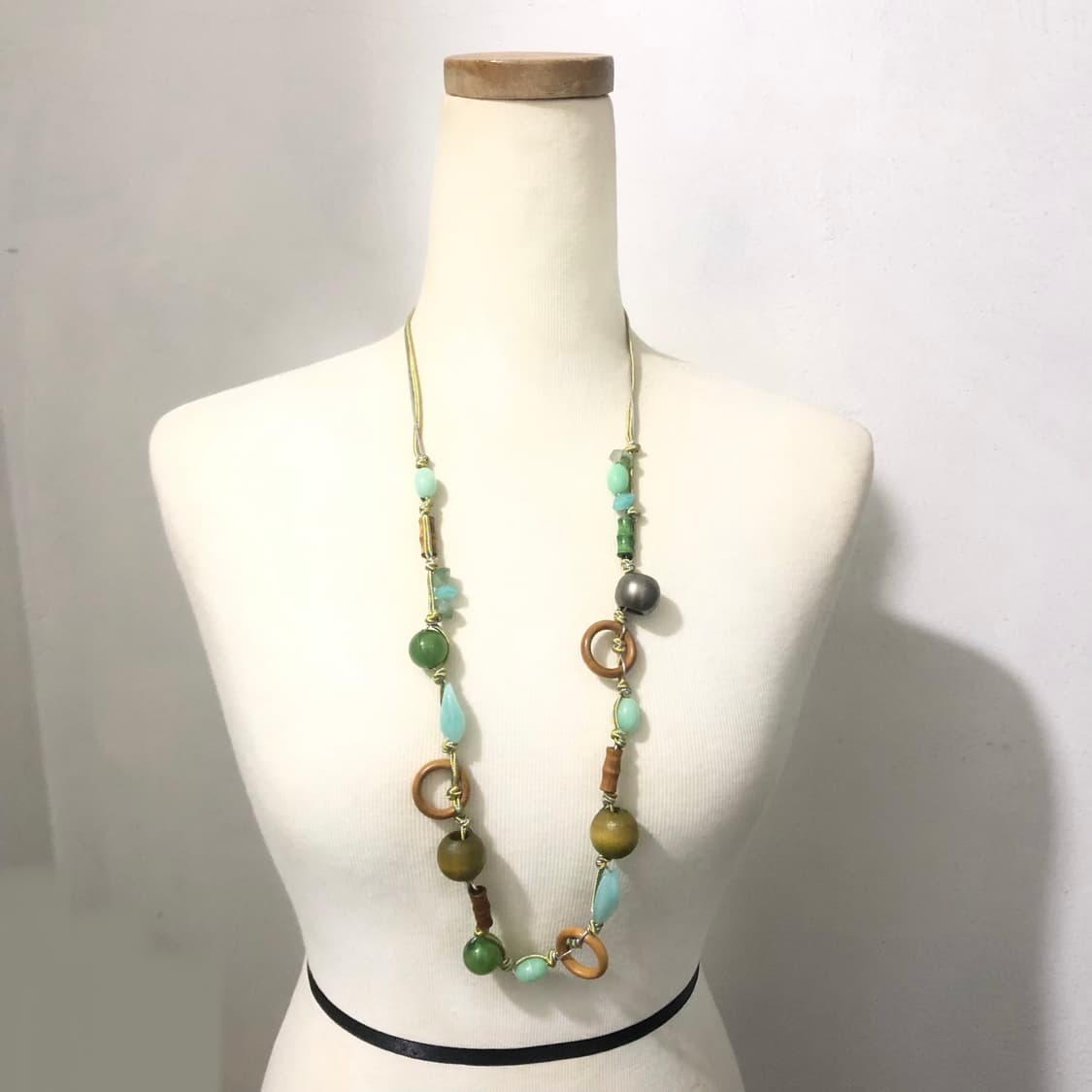 빈티지 민트 롱목걸이 히피 오리엔탈 모리걸 하구미 상품이미지1