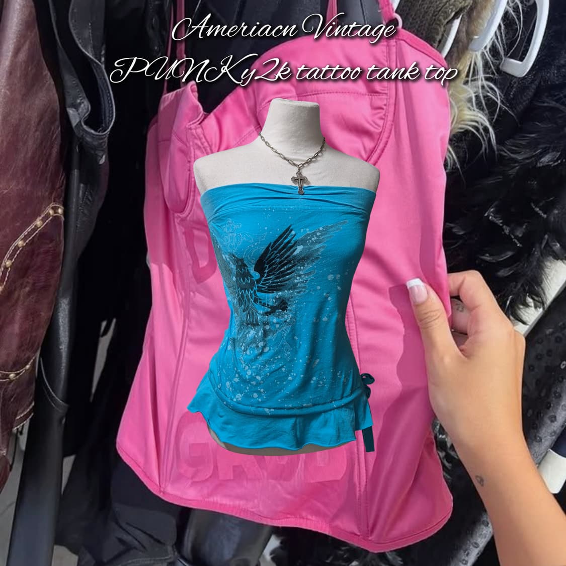 Ameriacn PUNK y2k tattoo tank top 상품이미지1