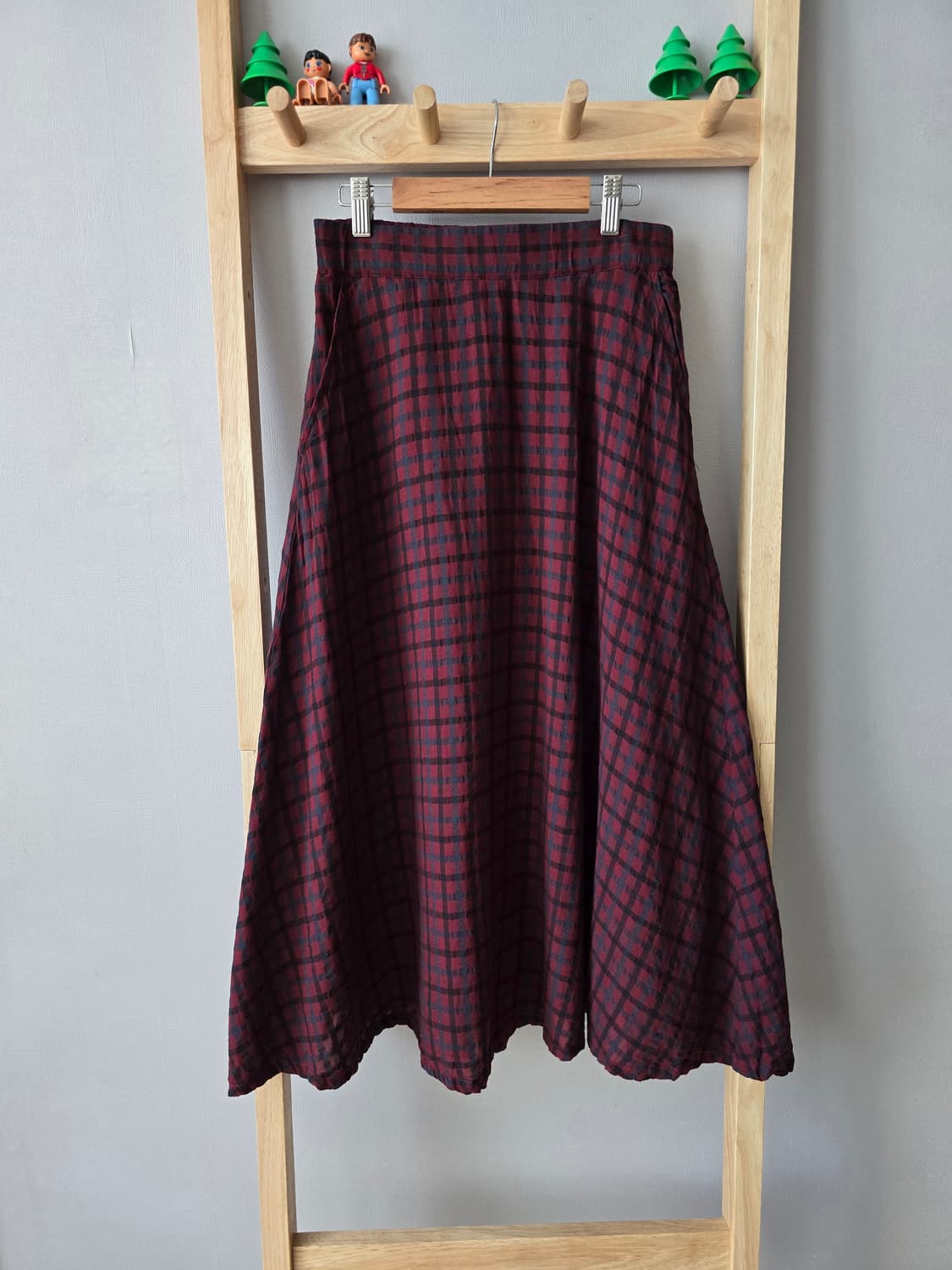 Samansa Mos2 버건디 패턴 롱스커트 상품이미지3