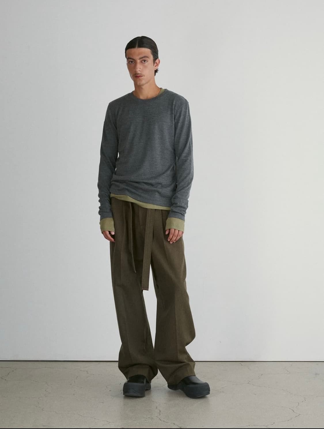 렉토 노바 레이어드 티셔츠 멜란지 그레이 상품이미지1