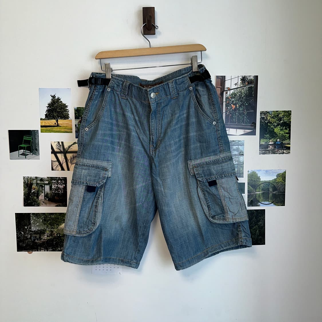 Washing denim y2k cargo 반바지 상품이미지1