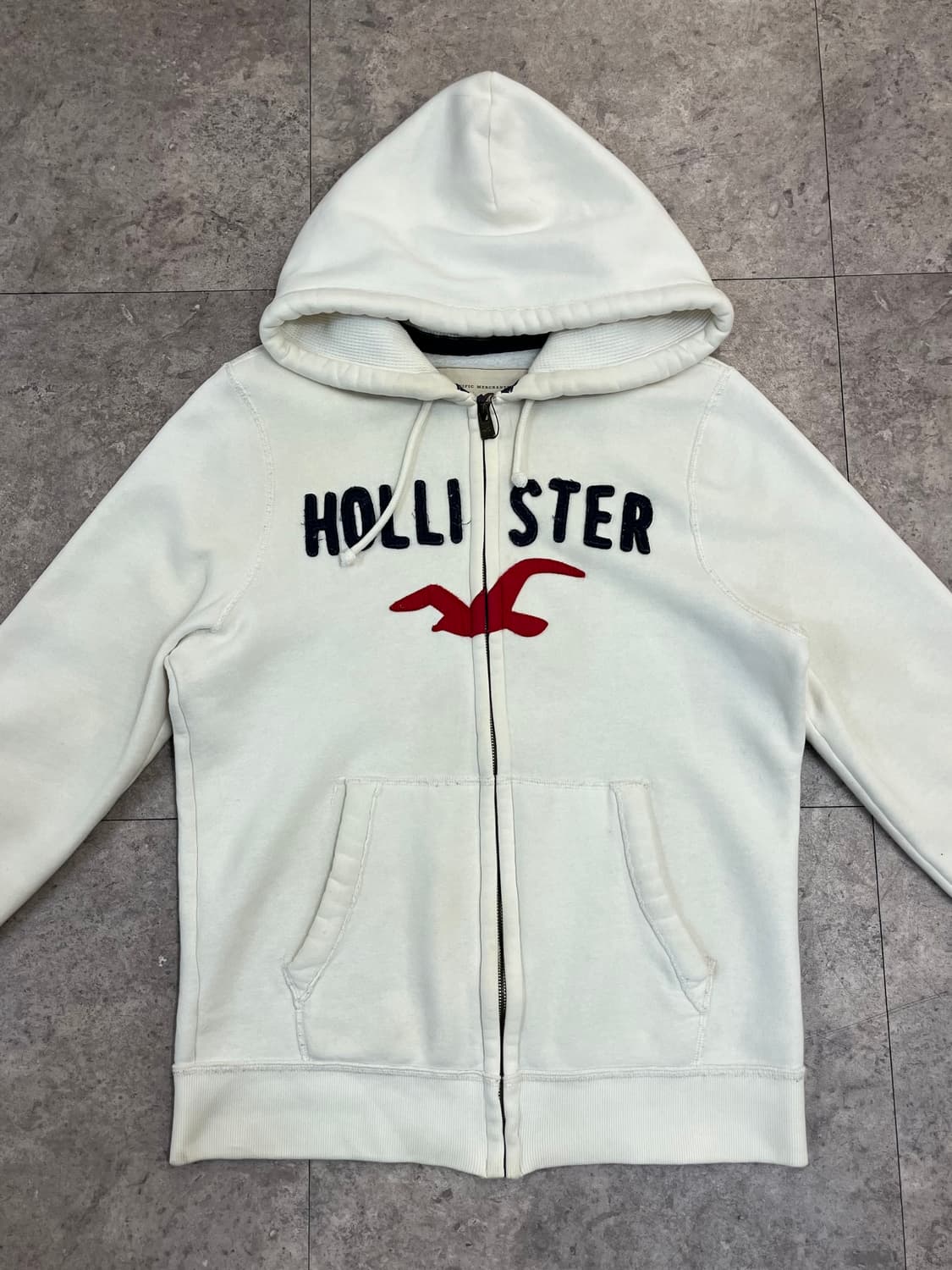 홀리스터 기모 후드집업 화이트 L #csz3945 상품이미지4