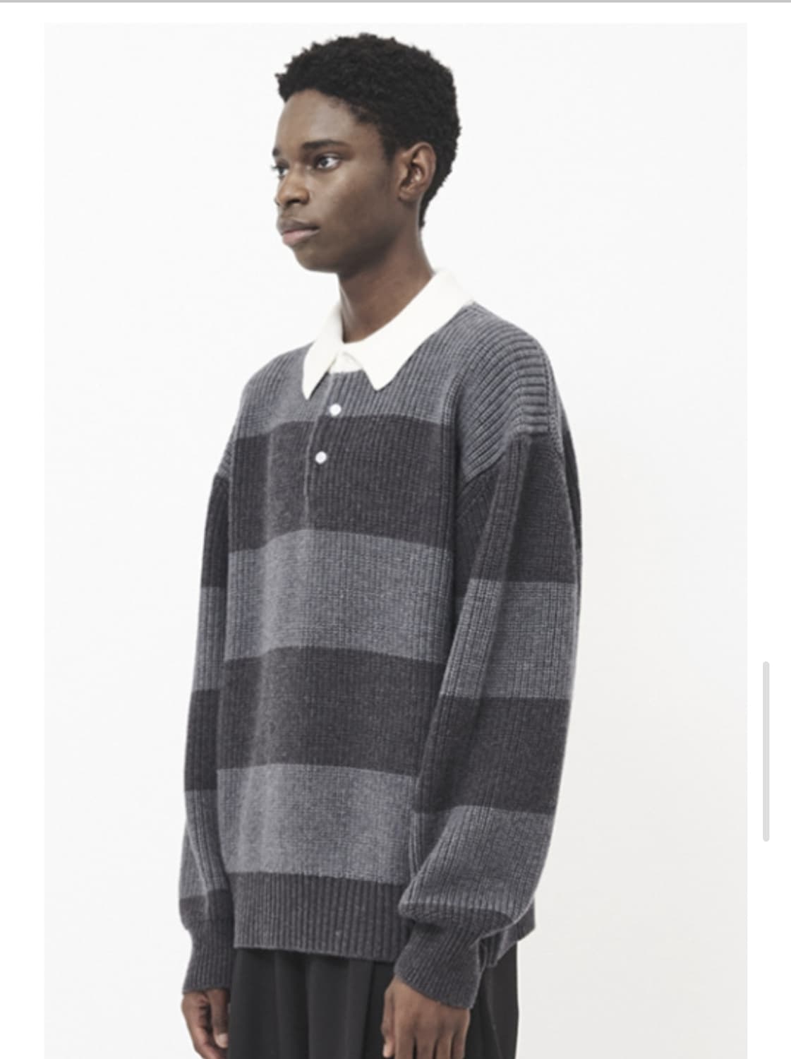 포커페이스 럭비 니트 스웨터 50 그레이차콜 상품이미지2