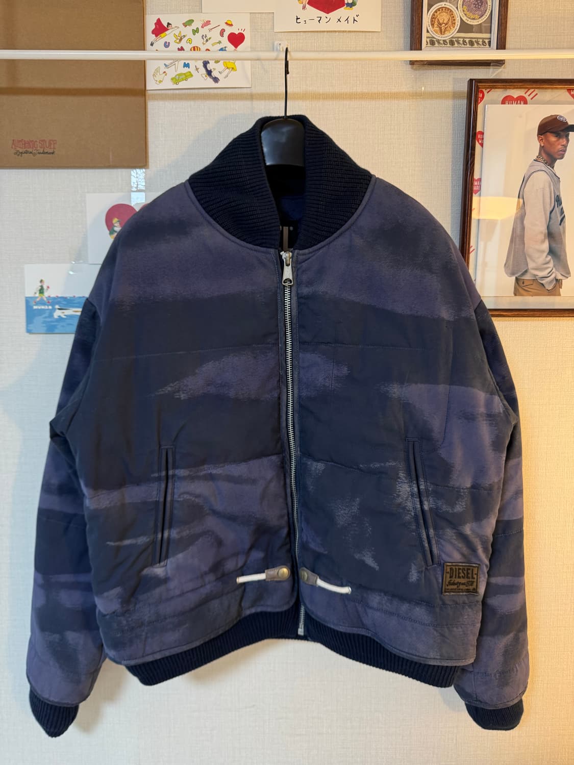 [L]Diesel 디젤 플라이트 봄버 패딩 자켓 네이비 상품이미지1