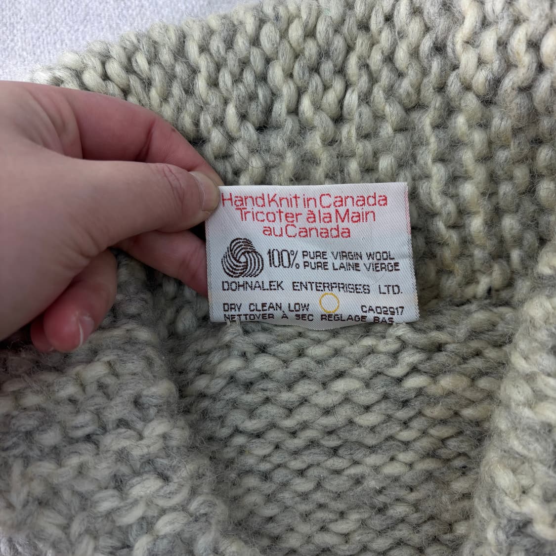 100 TUAK 캐나다 숄카라 코위찬 울 니트 집업 상품이미지3