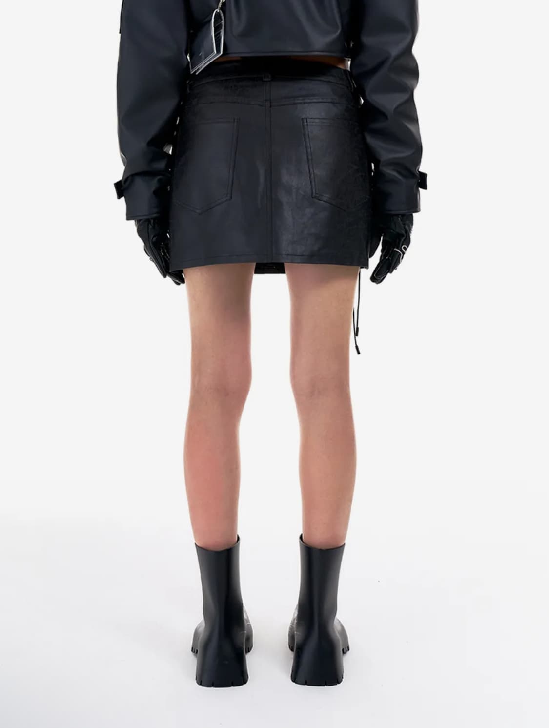 LEEY YEEL 레더 가죽 미니 스커트 M 상품이미지4