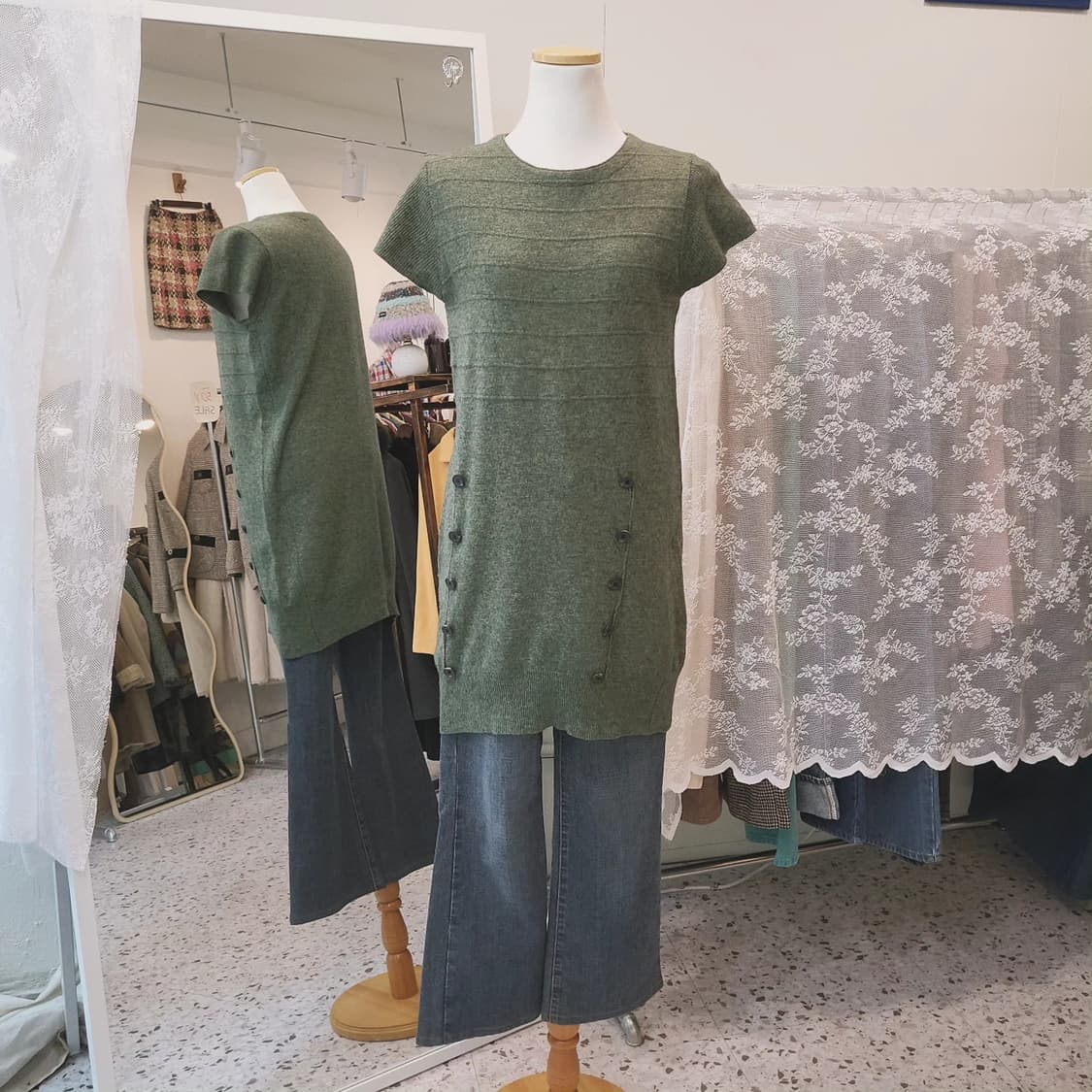 Triple arrows 모리걸 반팔 롱니트 상품이미지2