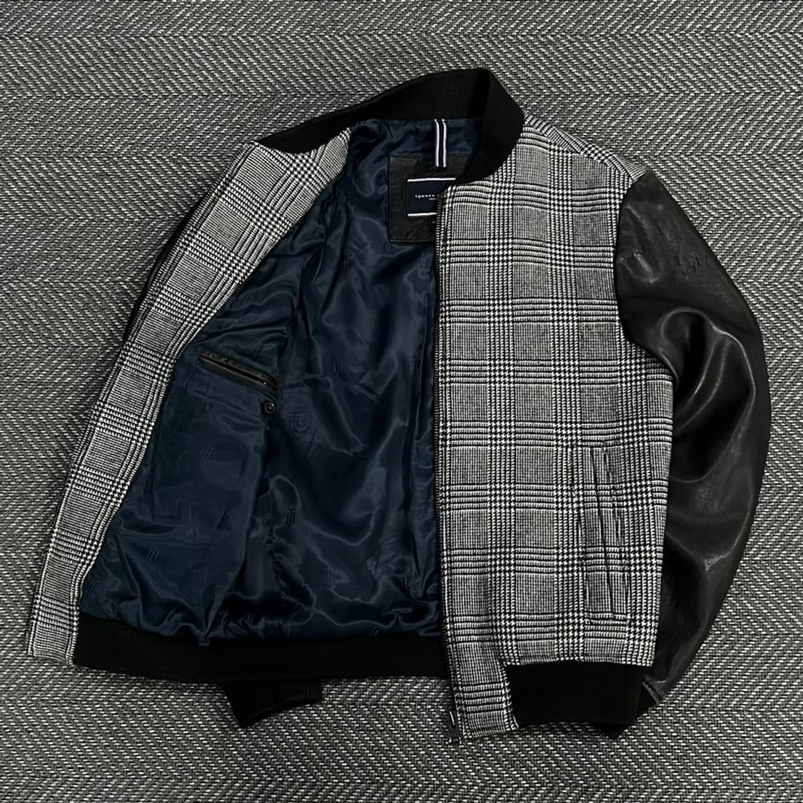 타미힐피거 램스킨 레더소매 체크블루종  v1087 상품이미지3