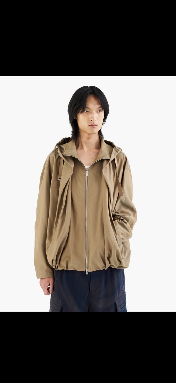 지용킴 드레이프 볼륨 후드 자켓 Green S 상품이미지3