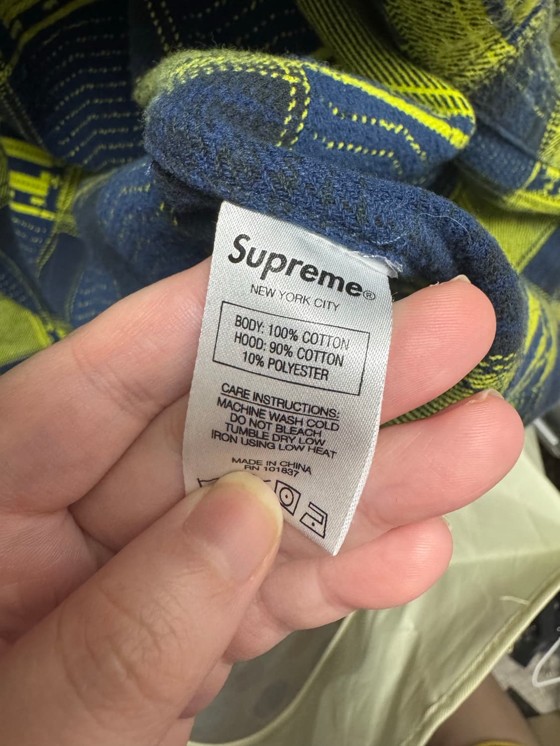  (희귀매물) 슈프림 체크 후드 거의 새 상품급 상품이미지2